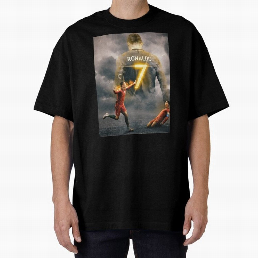 Art CR7 Wallpaper Oversized T-Shirt Stand with Global Football Passion for FIFA World Cup 2026 USA Canada Mexico, Capturing Messi, Spain and Netherlands, Soccer Culture, Superstar Moments, National Team Dreams and Competitive Fire; Made for