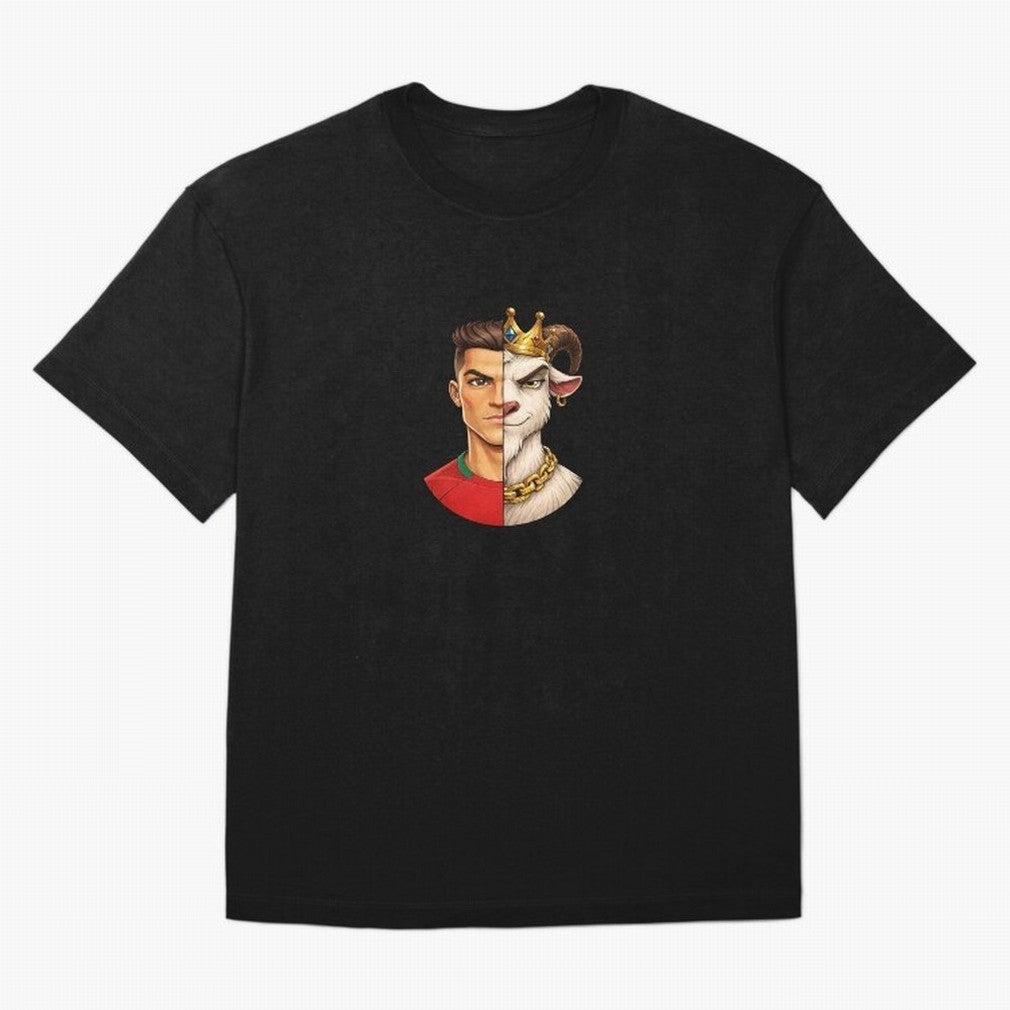 Half Man Half Goat - Cristiano Ronaldo Oversized T-Shirt Feel Match Day Hype around FIFA World Cup 2026 USA Canada Mexico, Haaland and Mbappe, Spain, Match Day Excitement, Supporter Culture, Golden Goals and Global Football Passion; Perfect for