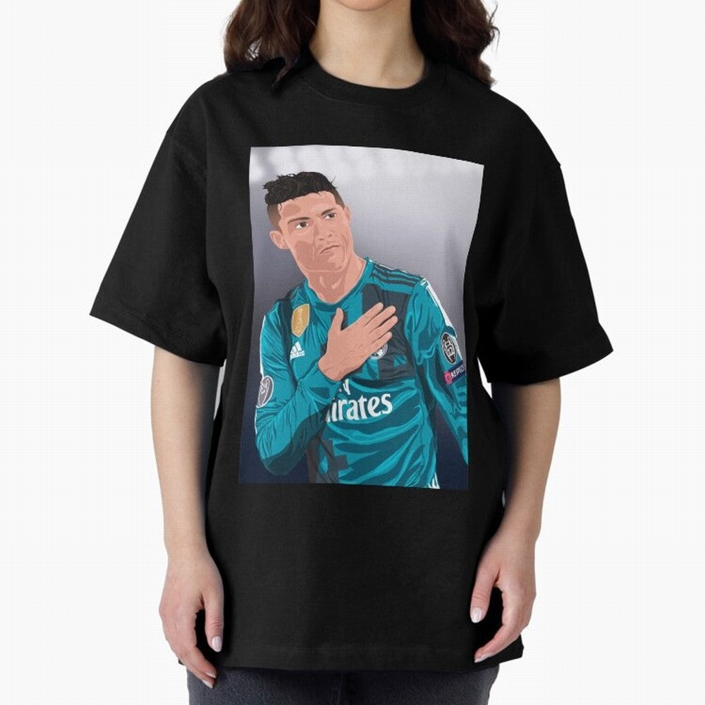 Cristiano Ronaldo Oversized T-Shirt Carry Global Football Passion for FIFA World Cup 2026 Group Stage, Driven by Haaland, England and Germany, Supporter Pride, Iconic Celebrations, Legendary Names and Global Match Day Energy; Great for Supporters