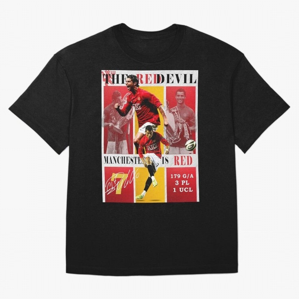 Cristiano Ronaldo 2008 Manchester United Poster Oversized T-Shirt Make Every Match About Match Day Hype around FIFA World Cup 2026, Haaland and Mbappe, Spain and Netherlands, Vintage Soccer Flavor, Modern Football Stars, National Flags and Final
