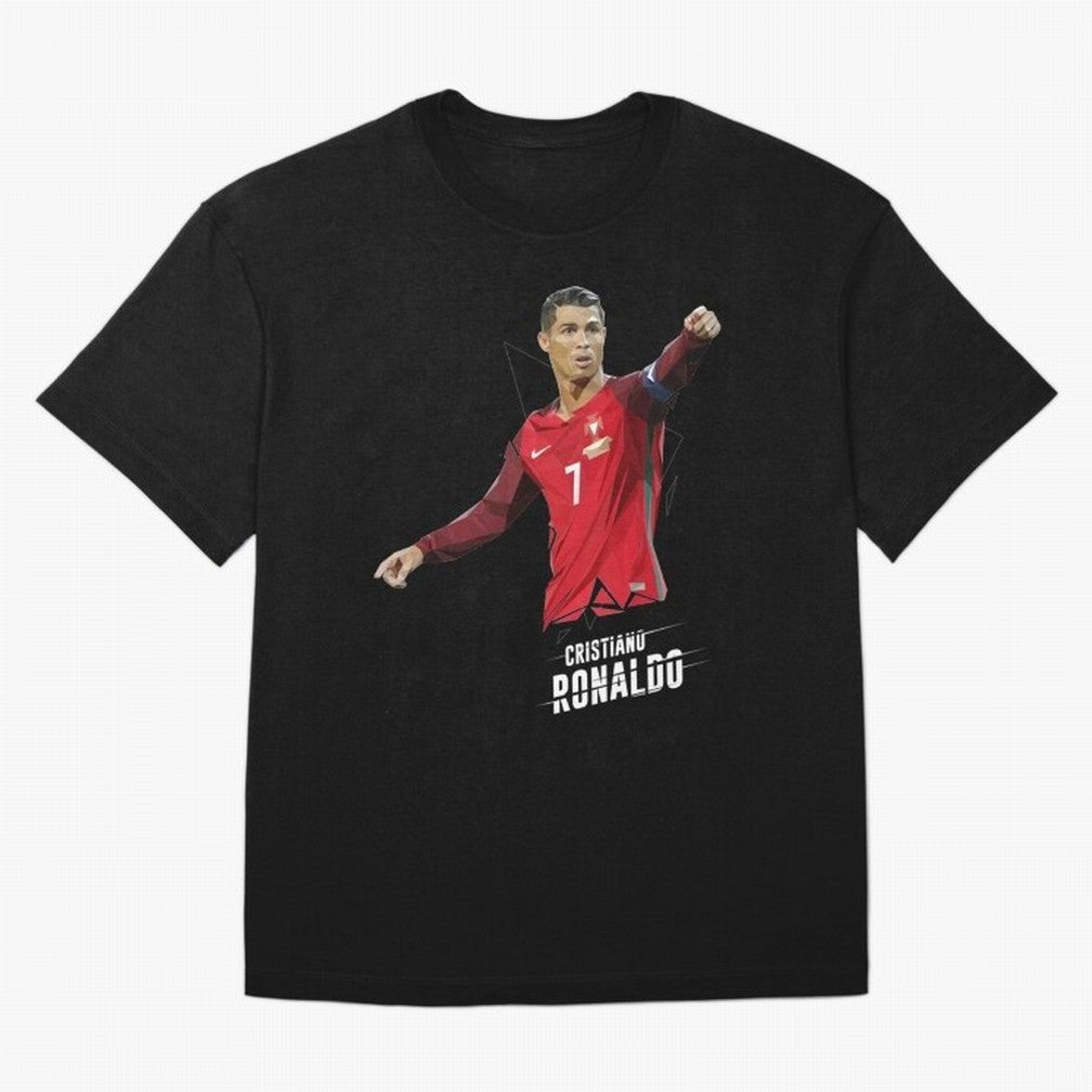 Ronaldo Cristiano Ronaldo Lowpoly Art Oversized T-Shirt Fuel Global Football Passion for FIFA World Cup 2026, Capturing CR7 and Messi, Spain, Football History, Final Match Energy, Crowd Noise and Once in a Lifetime Moments; Built for Supporters