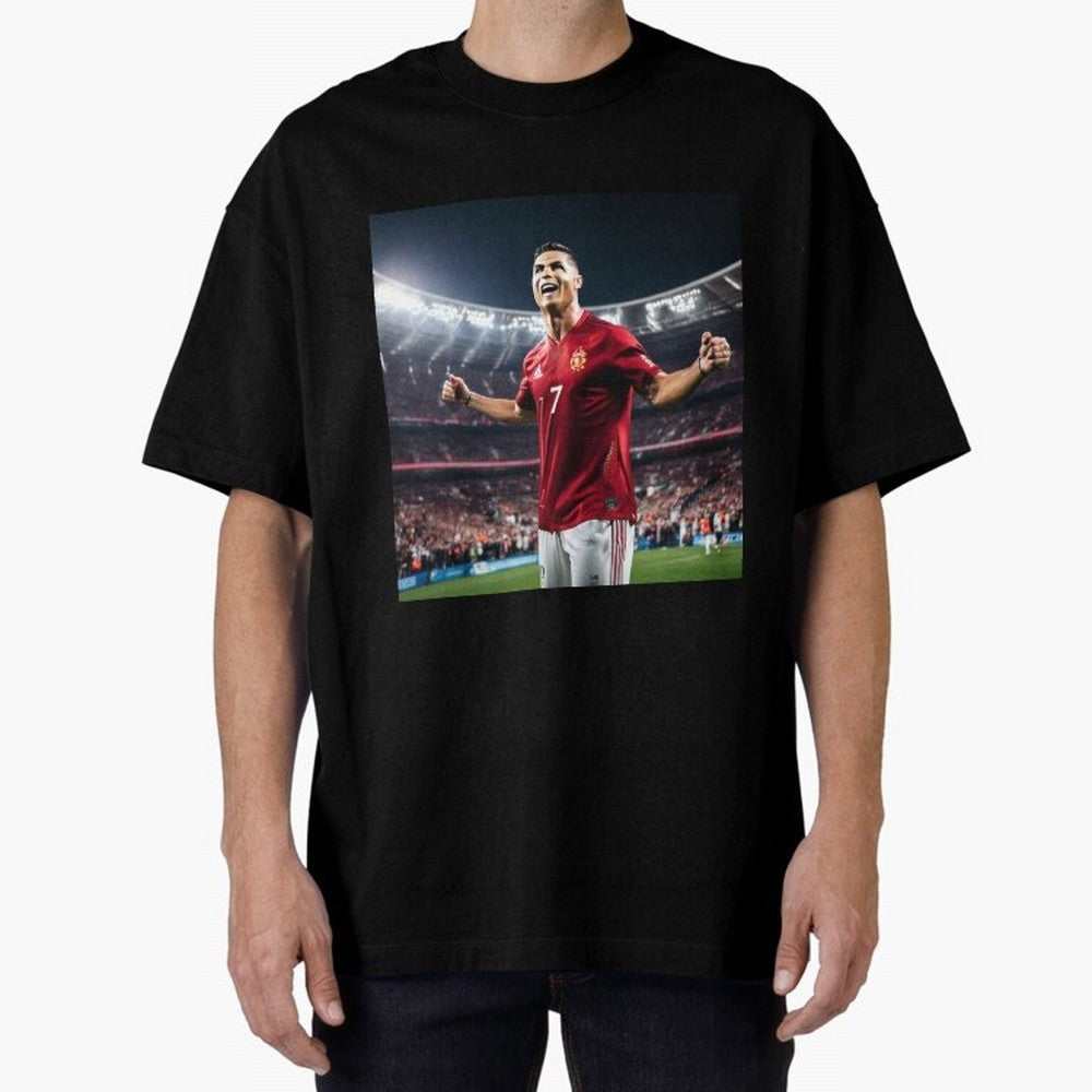 cristiano ronaldo celebrates goal Oversized T-Shirt Bring World Football Passion into Match Day Hype around FIFA World Cup 2026 USA Canada Mexico, CR7, Portugal, Worldwide Fan Energy, Dramatic Goals, Stadium Lights and Championship Celebrations;