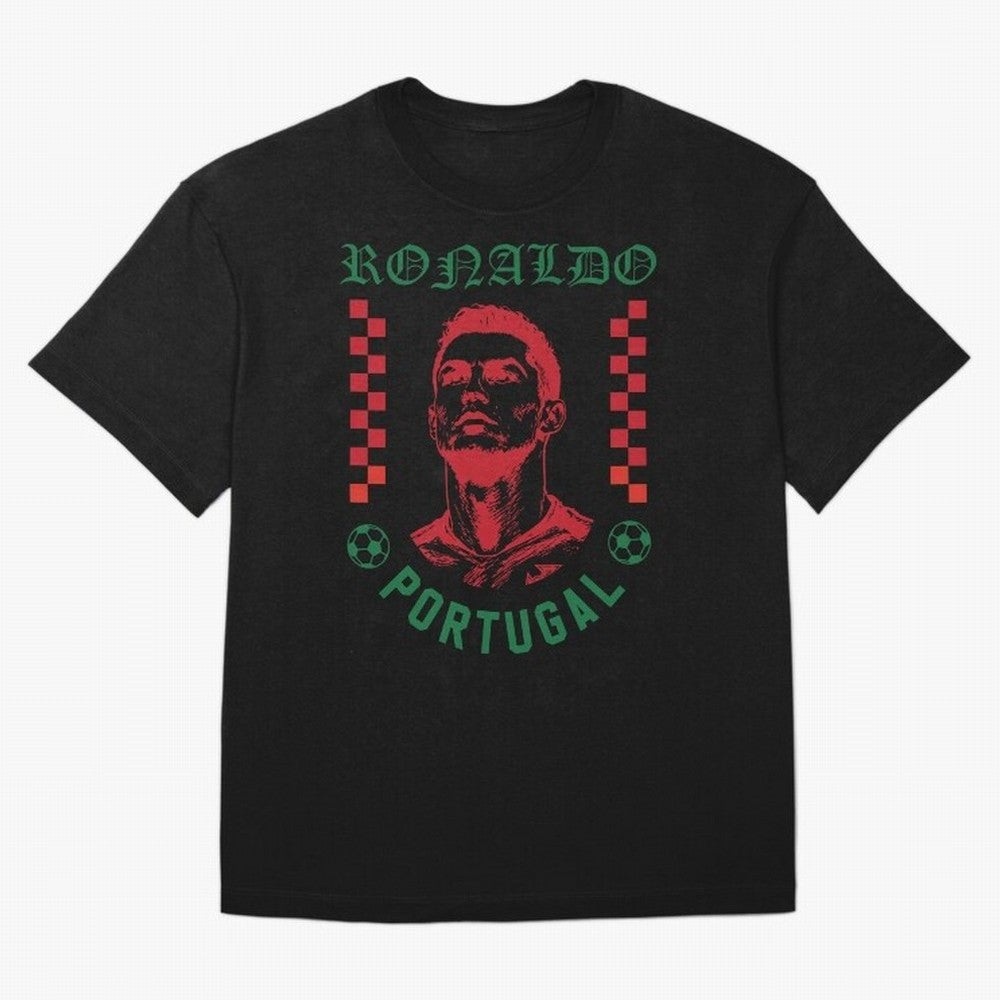 Cristiano Ronaldo Portugal Football Design World Cup Fan Art GOAT Soccer Oversized T-Shirt Celebrate Soccer Greatness during FIFA World Cup 2026 Group Stage Featuring Messi and Cristiano Ronaldo, Argentina and Brazil Energy, Worldwide Fan Energy,