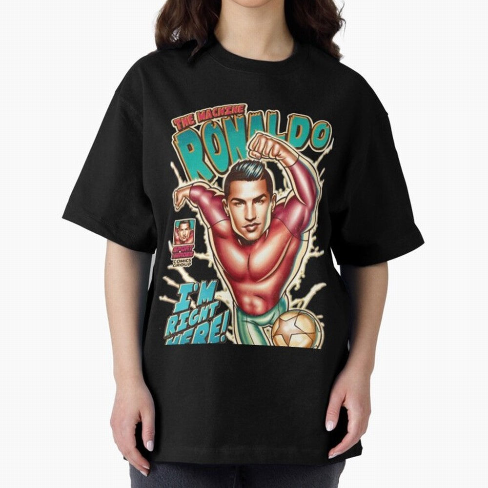 Cristiano Ronaldo The Machine Ronaldo Oversized T-Shirt Celebrate Fan Favorites in Match Day Hype around FIFA World Cup 2026 USA Canada Mexico, Mbappe and Neymar, Spain, Tournament Hype, Historic Matchups, Family Viewing Parties and Global Sports