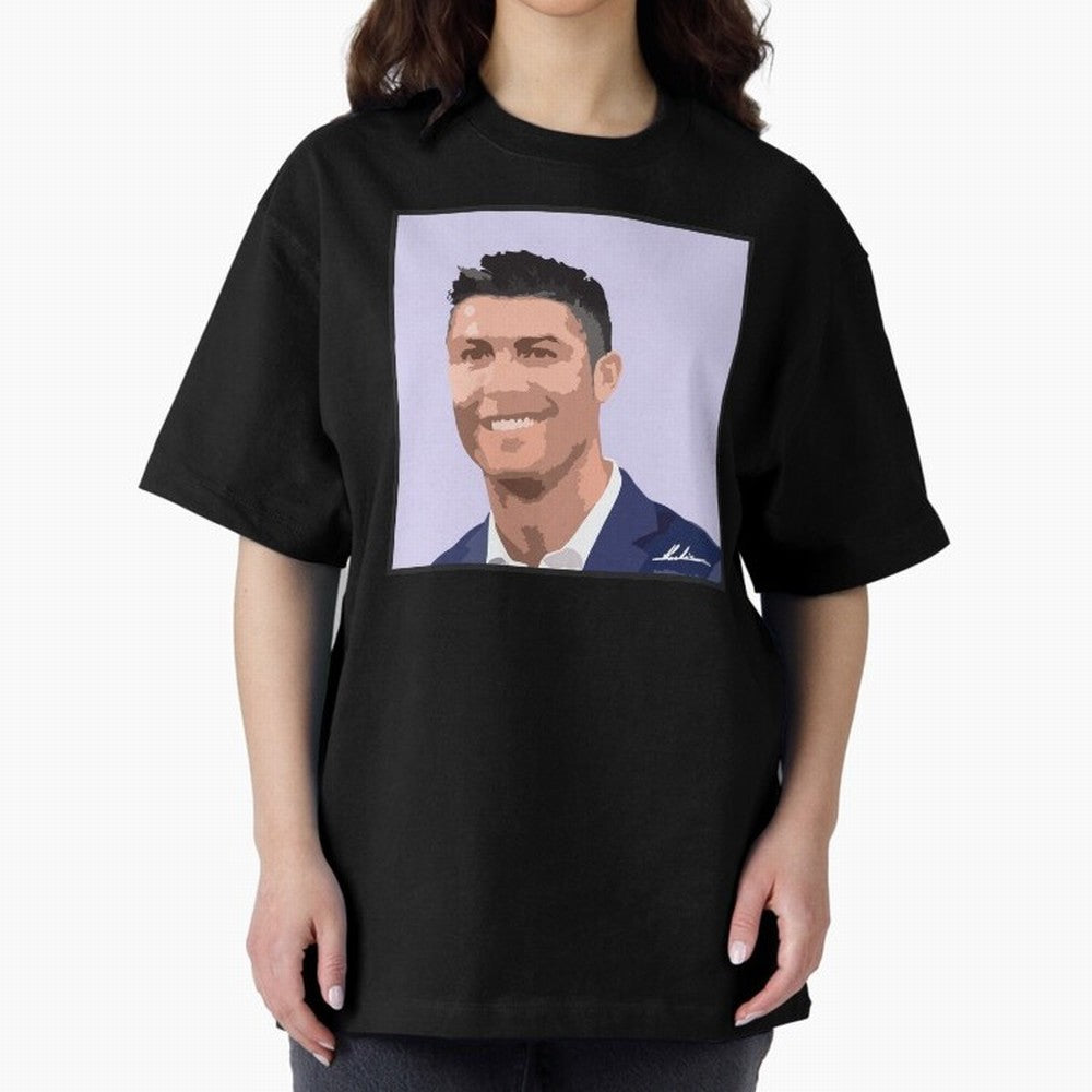 Cristiano Ronaldo Oversized T-Shirt Represent the FIFA World Cup 2026 Group Stage Journey through Messi, CR7 and Mbappe Highlights, Germany Pride, Fan Favorite Moments, National Team Passion, Big Match Drama and Soccer History; Great for Supporters