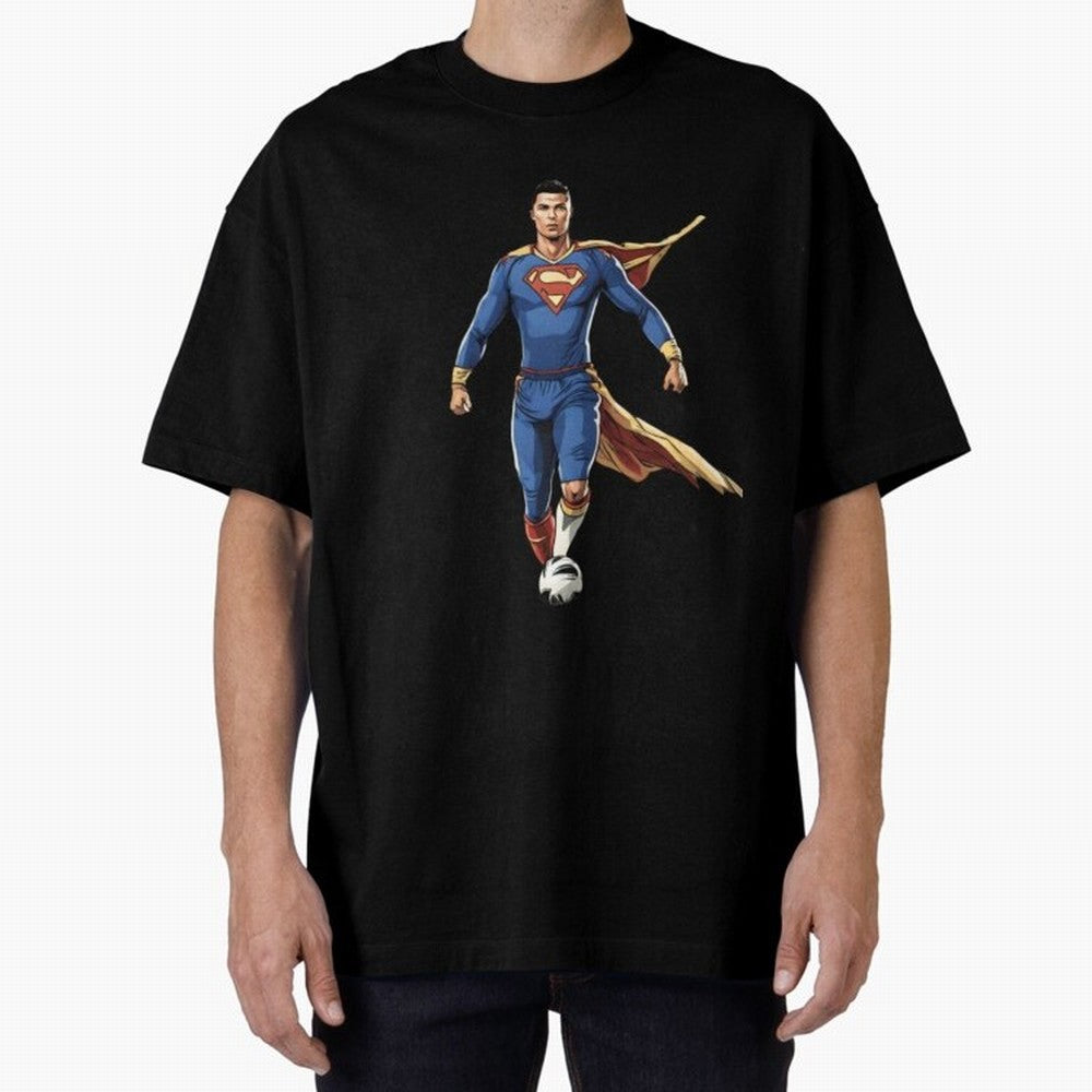 Ronaldo Superhero Oversized T-Shirt Fuel Match Day Hype around FIFA World Cup 2026, CR7, England and Germany, Champion Mindset, Group Stage Buzz, Knockout Tension and Passionate Fan Culture; Made for Die Hard Supporters, Soccer Lovers, Game Day