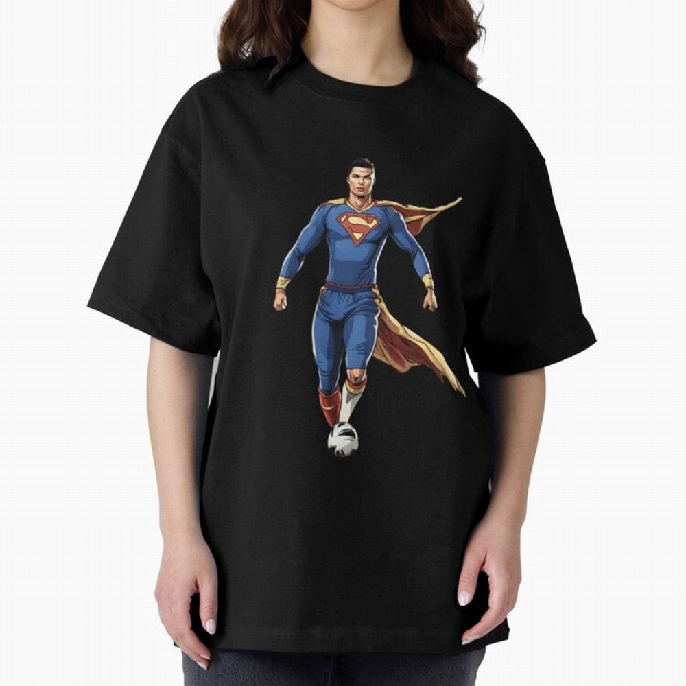 Ronaldo Superhero Oversized T-Shirt Fuel Match Day Hype around FIFA World Cup 2026, CR7, England and Germany, Champion Mindset, Group Stage Buzz, Knockout Tension and Passionate Fan Culture; Made for Die Hard Supporters, Soccer Lovers, Game Day