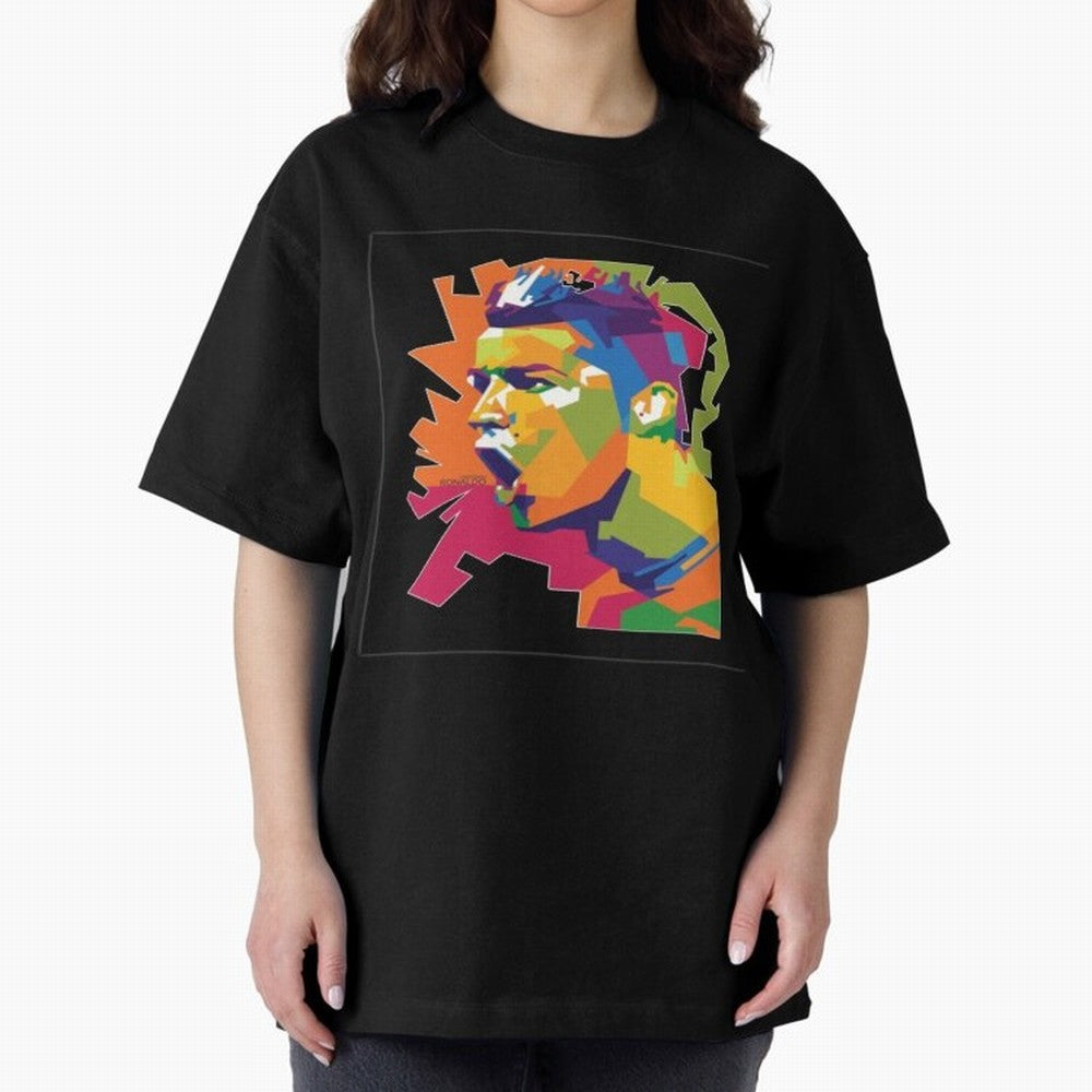 Ronaldo Cristiano Ronaldo pop potrait Oversized T-Shirt Make Your Look Match Global Football Passion for FIFA World Cup 2026 USA Canada Mexico, Inspired by Haaland and Mbappe, England and Germany, Global Supporter Spirit, Legendary Goals, National