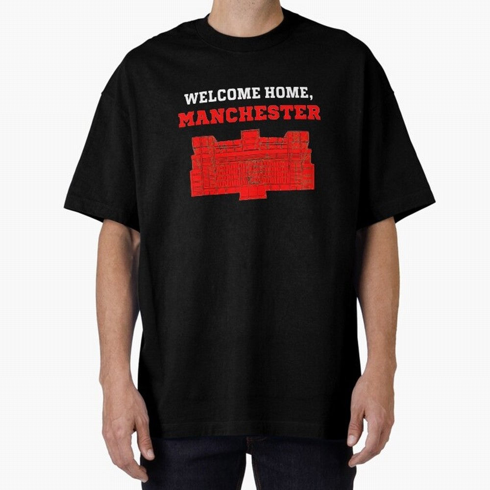 Welcome Home Manchester 7 CR Oversized T-Shirt Bring Supporter Culture to Global Football Passion for FIFA World Cup 2026 Group Stage, Featuring Messi and Cristiano Ronaldo, Brazil, Portugal and Argentina, Supporter Pride, Iconic Celebrations,