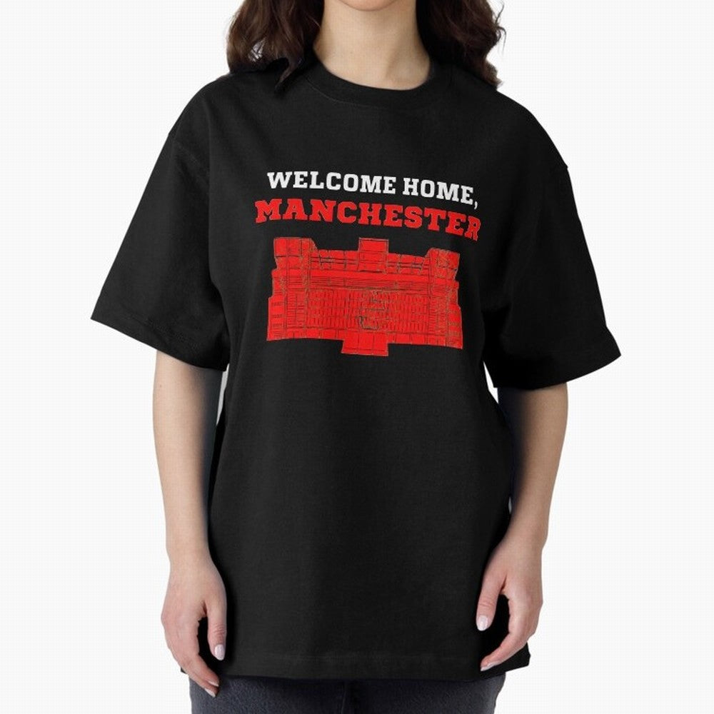 Welcome Home Manchester 7 CR Oversized T-Shirt Bring Supporter Culture to Global Football Passion for FIFA World Cup 2026 Group Stage, Featuring Messi and Cristiano Ronaldo, Brazil, Portugal and Argentina, Supporter Pride, Iconic Celebrations,