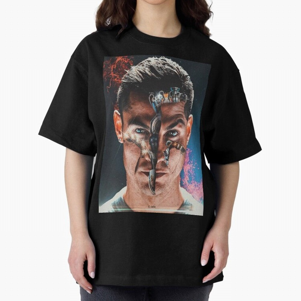 CR7 Career Titles+Ballon (x5) Oversized T-Shirt Stand with FIFA World Cup 2026 USA Canada Mexico Spirit, Built around Argentina and Brazil, CR7 and Messi, Game Day Rituals, Football Legends, Country Pride and the Road to the Final; Perfect for