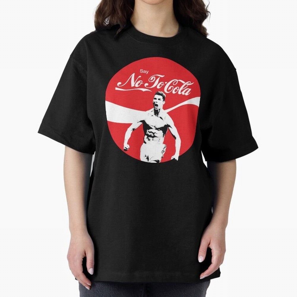Cristiano Ronaldo - Say No To Cola Oversized T-Shirt Fuel FIFA World Cup 2026 Group Stage Driven by CR7, France and Portugal Energy, Worldwide Fan Energy, Dramatic Goals, Stadium Lights and Championship Celebrations; Ideal for Fans Who Follow