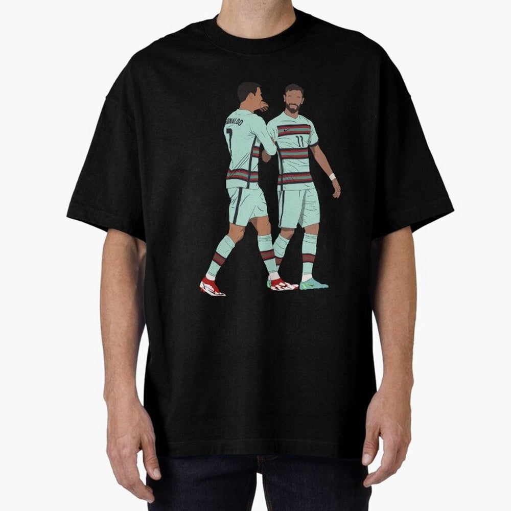Cristiano Ronaldo & Bruno Fernandes Portugal Oversized T-Shirt Capture Stadium Memories from the FIFA World Cup 2026 Group Stage Journey through Messi and Cristiano Ronaldo Highlights, Spain Pride, Retro Football Energy, Iconic Rivalries, Trophy