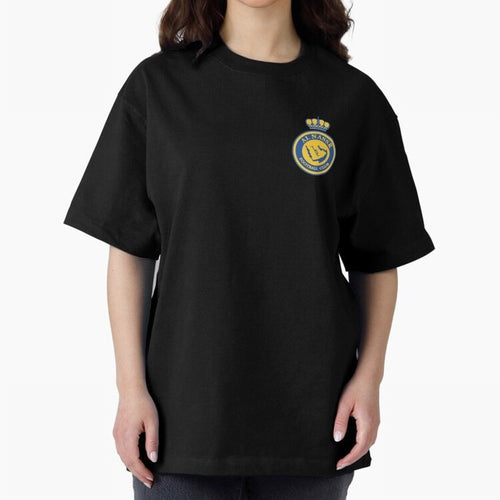 Al-Nassr Football Club Oversized T-Shirt Celebrate Fan Favorites in FIFA World Cup 2026 USA Canada Mexico for Fans of CR7 and Messi and France, Bringing Goal Celebration Energy, Supporter Heritage, Football Icons and Worldwide Tournament Joy; Made