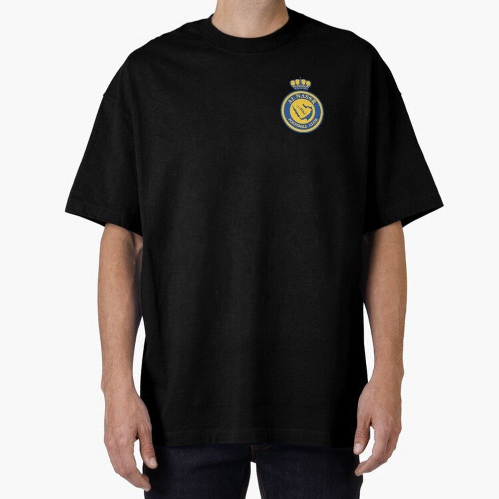 Al-Nassr Football Club Oversized T-Shirt Celebrate Fan Favorites in FIFA World Cup 2026 USA Canada Mexico for Fans of CR7 and Messi and France, Bringing Goal Celebration Energy, Supporter Heritage, Football Icons and Worldwide Tournament Joy; Made