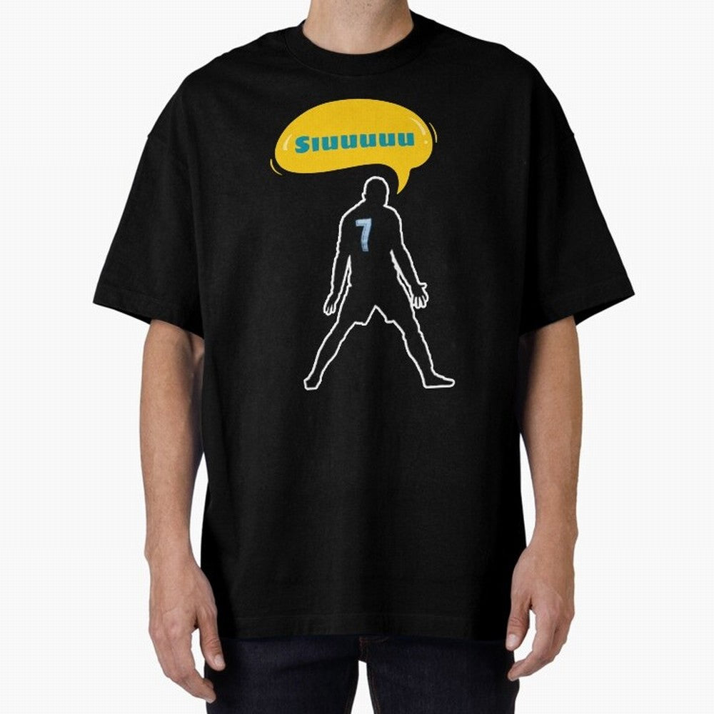 Siuuu Cristiano ronaldo goal Oversized T-Shirt Elevate FIFA World Cup 2026 for Fans of Haaland and France, Bringing Vintage Soccer Flavor, Modern Football Stars, National Flags and Final Night Emotion; Ideal for Fans Who Follow Messi, Cristiano