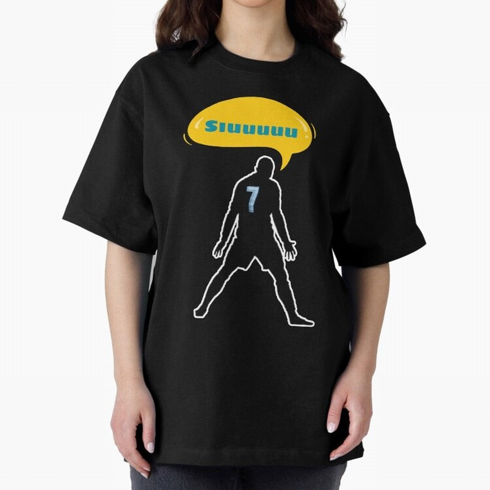 Siuuu Cristiano ronaldo goal Oversized T-Shirt Elevate FIFA World Cup 2026 for Fans of Haaland and France, Bringing Vintage Soccer Flavor, Modern Football Stars, National Flags and Final Night Emotion; Ideal for Fans Who Follow Messi, Cristiano