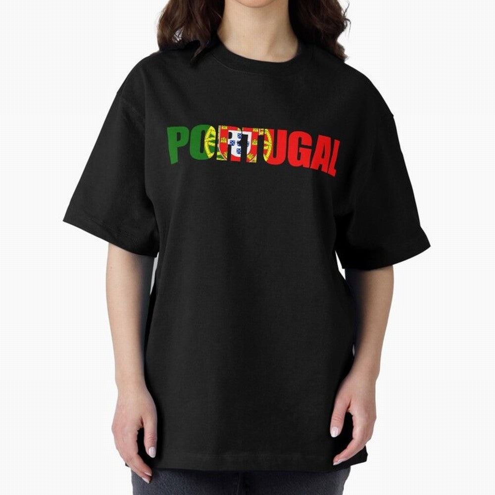 Portugal Country Oversized T-Shirt Represent Football Lovers during FIFA World Cup 2026 USA Canada Mexico for Fans of Cristiano Ronaldo, Haaland and CR7 and England and Germany, Bringing Sports Nostalgia, International Competition, Famous Players