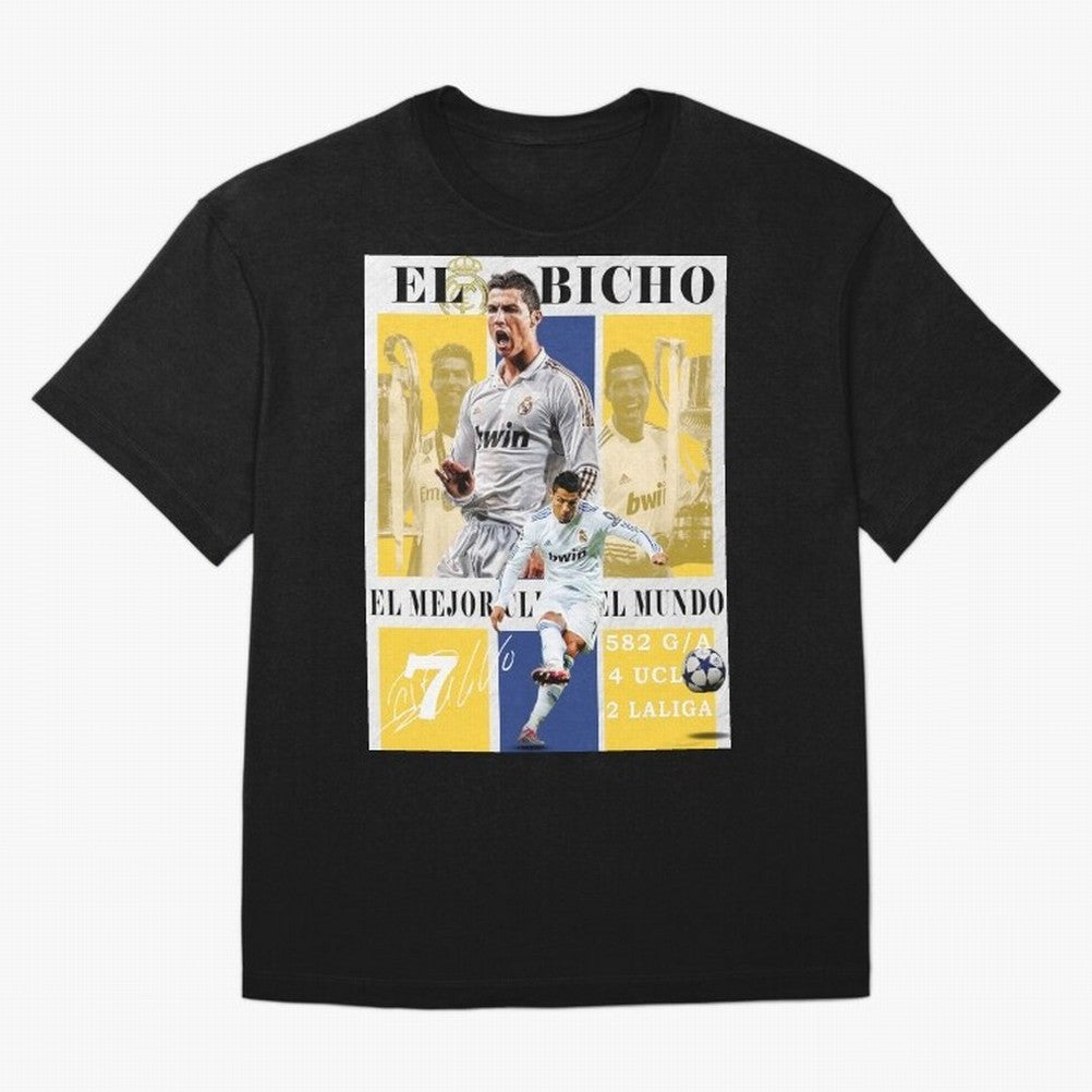 Cristiano Ronaldo Real Madrid Wall Art Oversized T-Shirt Celebrate Rivalries and Pride in FIFA World Cup 2026 Centered on Cristiano Ronaldo, Argentina Energy, Football Festival Excitement, Trophy Ambitions, Country Rivalries and Star Player Buzz;
