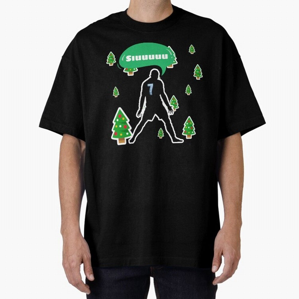 Christmas siuuu Cristiano ronaldo Oversized T-Shirt Celebrate Golden Goal Energy in FIFA World Cup 2026 Group Stage for Fans of Messi and France and Portugal, Bringing Sports Nostalgia, International Competition, Famous Players and Unforgettable