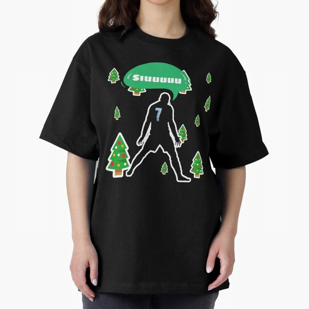Christmas siuuu Cristiano ronaldo Oversized T-Shirt Celebrate Golden Goal Energy in FIFA World Cup 2026 Group Stage for Fans of Messi and France and Portugal, Bringing Sports Nostalgia, International Competition, Famous Players and Unforgettable