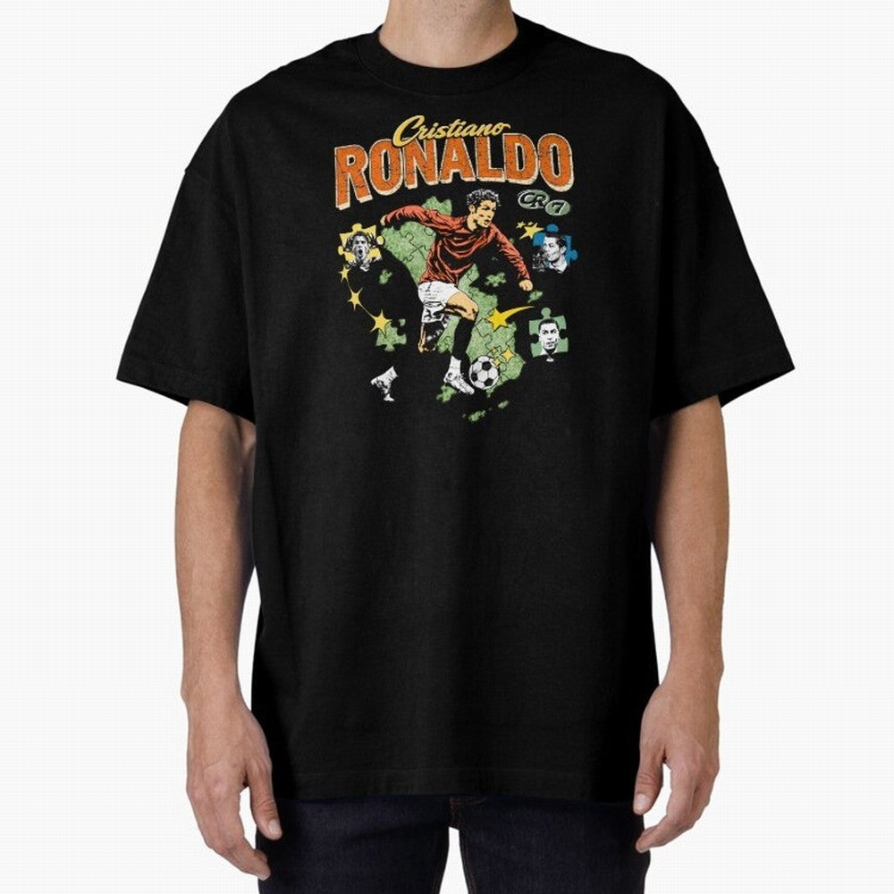 CR7 Cristiano Ronaldo Vintage Oversized T-Shirt Bring Champion Energy into the FIFA World Cup 2026 Journey through Mbappe and Neymar Highlights, Spain Pride, Supporter Pride, Iconic Celebrations, Legendary Names and Global Match Day Energy; Ideal