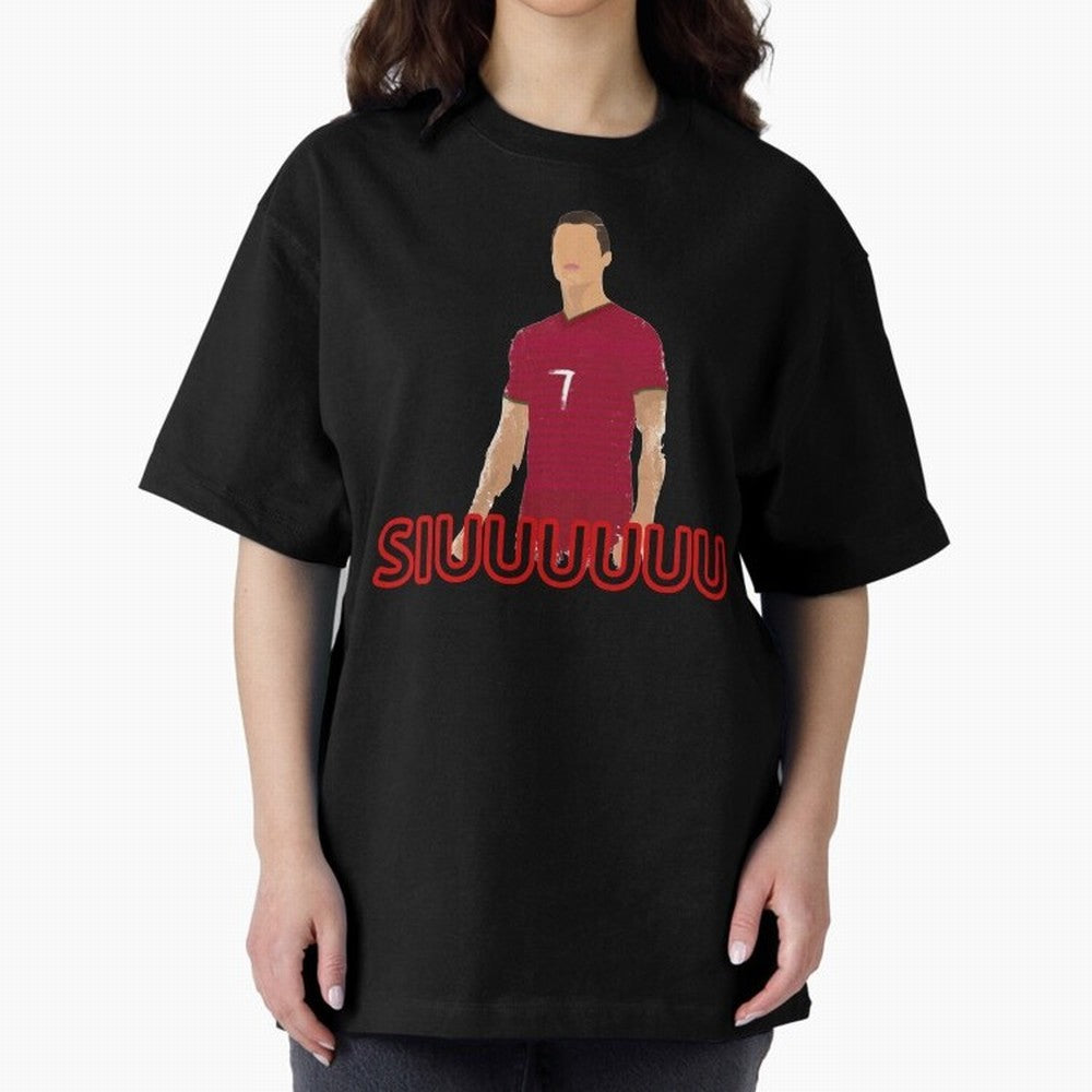 Siuuu Cristiano ronaldo goal Oversized T-Shirt Create Global Football Passion for FIFA World Cup 2026 Group Stage, Capturing Haaland and Mbappe, France, Goal Celebration Energy, Supporter Heritage, Football Icons and Worldwide Tournament Joy; Ideal