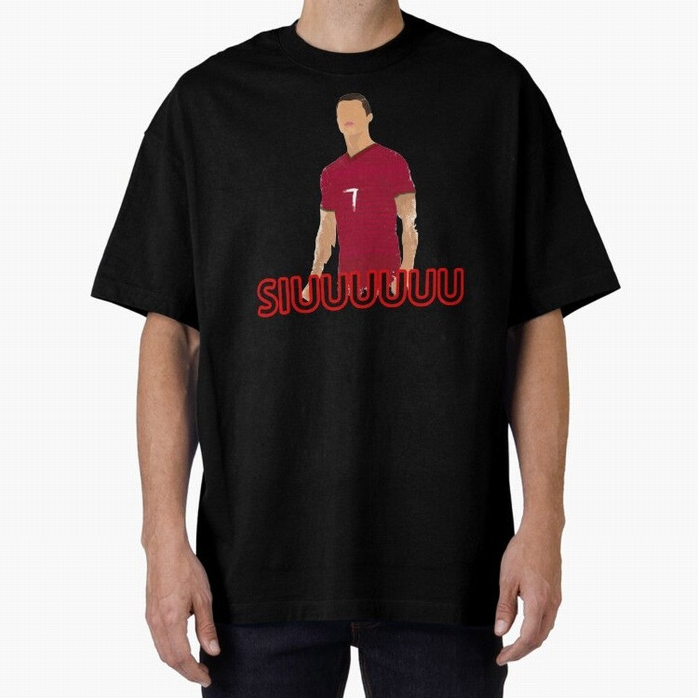 Siuuu Cristiano ronaldo goal Oversized T-Shirt Create Global Football Passion for FIFA World Cup 2026 Group Stage, Capturing Haaland and Mbappe, France, Goal Celebration Energy, Supporter Heritage, Football Icons and Worldwide Tournament Joy; Ideal