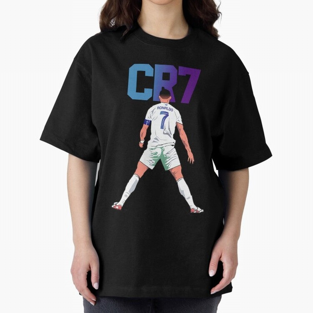 CR7 Oversized T-Shirt Stand with FIFA World Cup 2026 USA Canada Mexico Featuring Messi, Neymar and Mbappe, Netherlands Energy, Championship Spirit, Famous Goals, Roaring Crowds and International Football Unity; Ideal for Passionate Fans Who Love