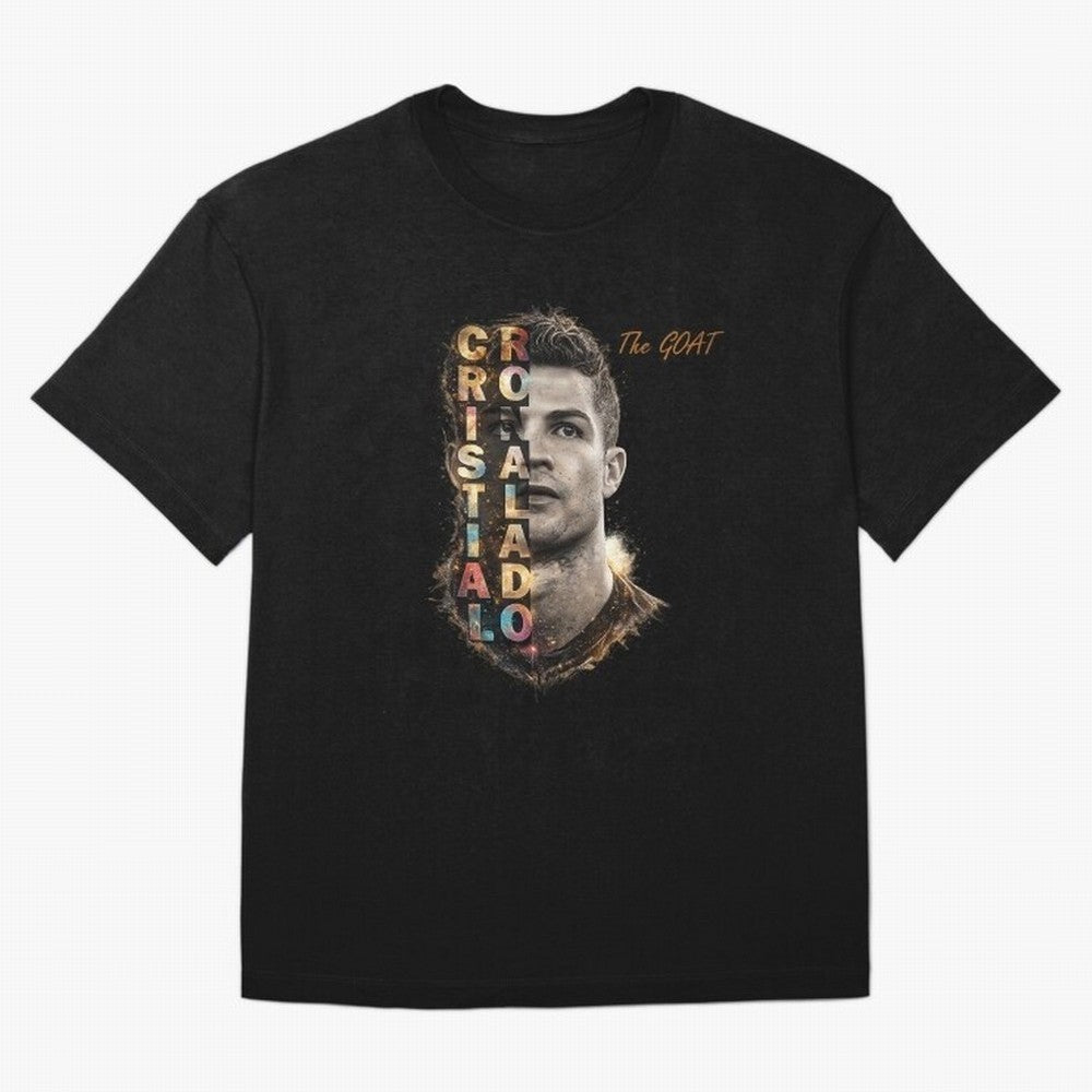 Cristiano Ronaldo Multicolor GOAT Oversized T-Shirt Show Your Love for Global Football Passion for FIFA World Cup 2026 Group Stage, Inspired by CR7, Portugal, Spain and Germany, Fan Favorite Moments, National Team Passion, Big Match Drama and