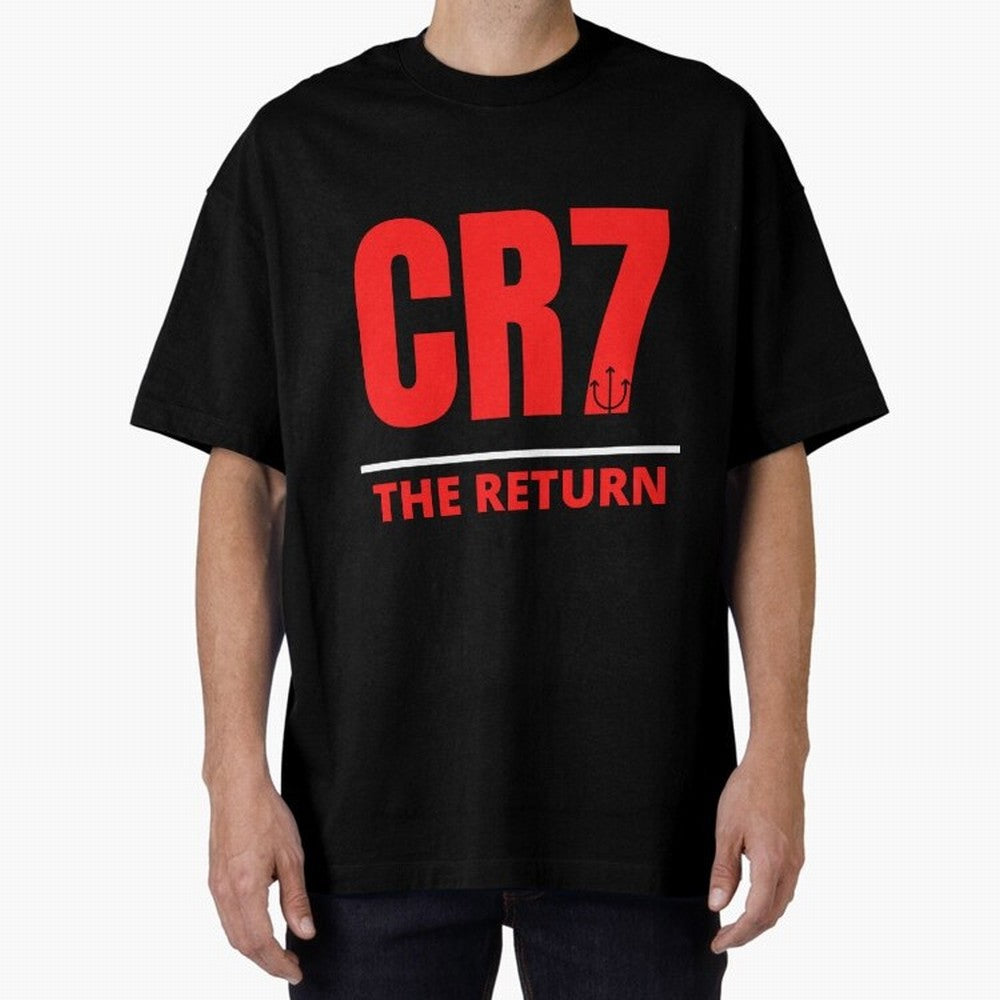The Return of Cristiano Ronaldo to Manchester United - CR7 Oversized T-Shirt Celebrate National Team Dreams in Global Football Passion for FIFA World Cup 2026, Celebrating Haaland and Mbappe, France and Portugal, Stadium Memories, Football Loyalty,