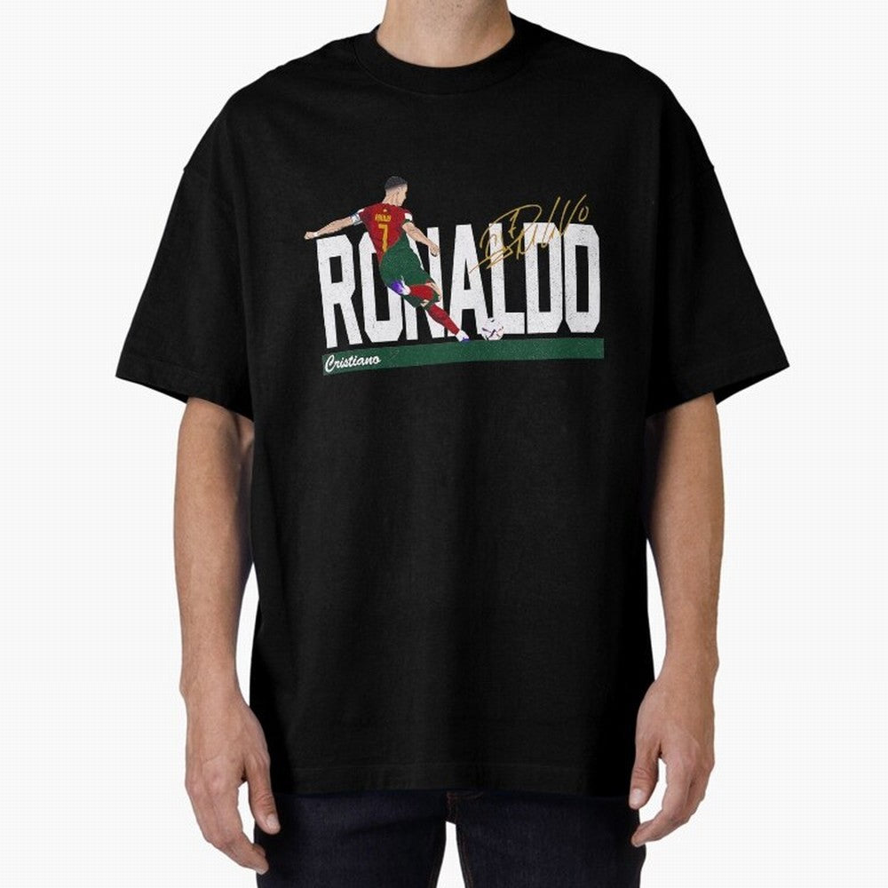 Cristiano Ronaldo Portugal Jersey -Last World Cup 2 Vintage Style Oversized T-Shirt Show Your Love for FIFA World Cup 2026 Group Stage Driven by Messi, Netherlands Energy, Soccer Culture, Superstar Moments, National Team Dreams and Competitive