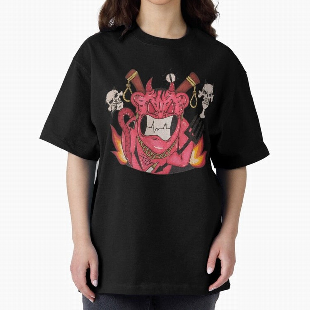 Devil Graffit Oversized T-Shirt Make Memories around Global Football Passion for FIFA World Cup 2026, with CR7, France and Portugal, Classic Soccer Heritage, Championship Pressure, Fan Loyalty and International Pride; Great for Supporters Who Love
