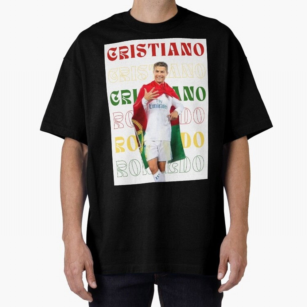 Cristiano Ronaldo designs Oversized T-Shirt Fuel Your Fan Pride for Global Football Passion for FIFA World Cup 2026 Group Stage, Driven by CR7, Portugal, Spain and Germany, Football History, Final Match Energy, Crowd Noise and Once in a Lifetime