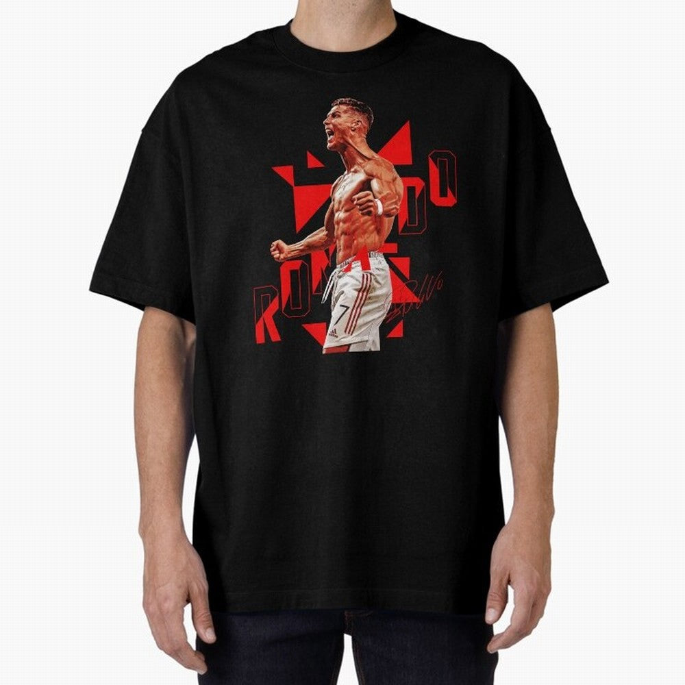 Cristiano Ronaldo Oversized T-Shirt Stand with the FIFA World Cup 2026 Journey through Messi and Cristiano Ronaldo Highlights, Argentina and Brazil Pride, Fan Favorite Moments, National Team Passion, Big Match Drama and Soccer History; Great for