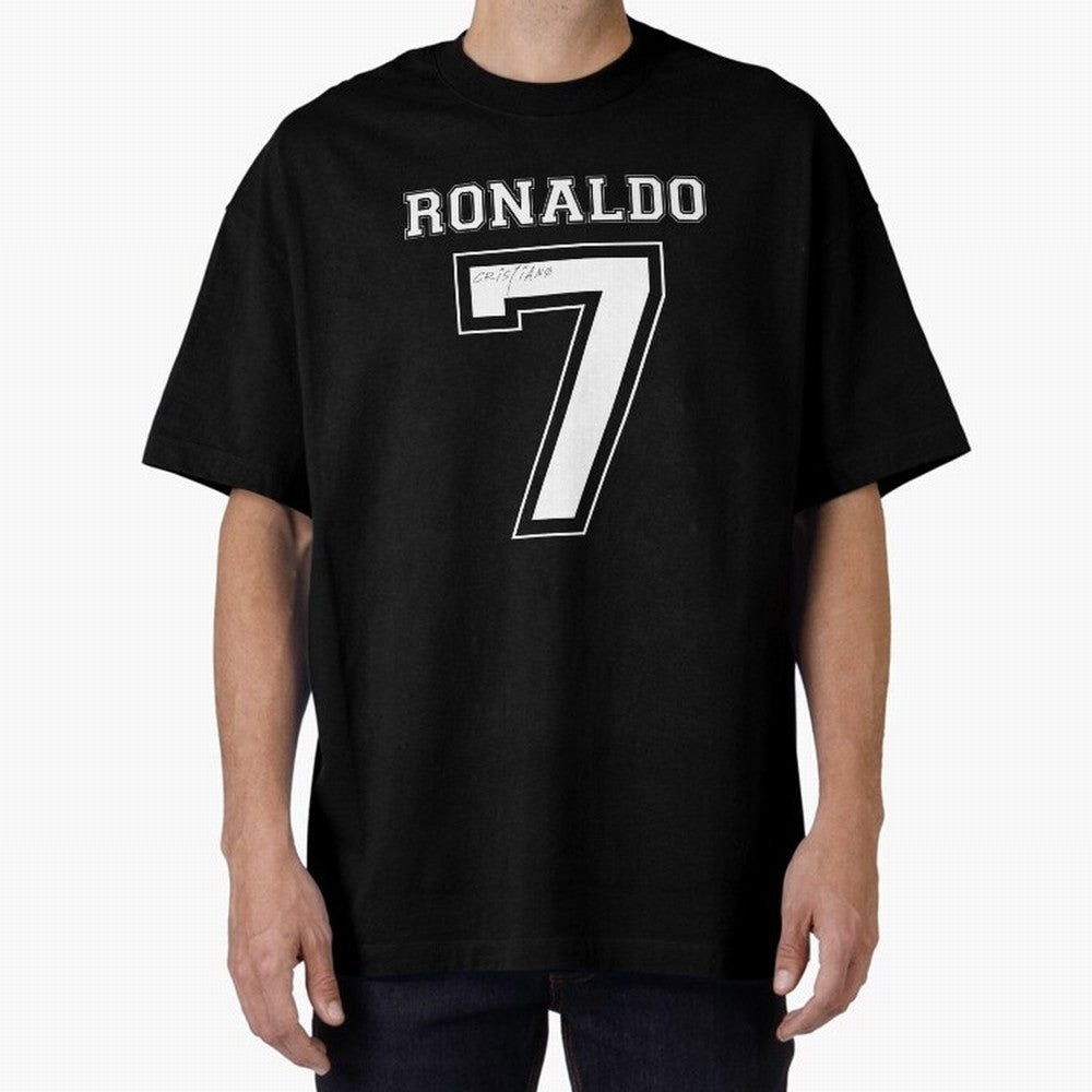 Cristiano Ronaldo Oversized T-Shirt Honor Football Greatness during FIFA World Cup 2026 Group Stage for Fans of Messi, CR7 and Mbappe and Portugal, Bringing Vintage Soccer Flavor, Modern Football Stars, National Flags and Final Night Emotion;