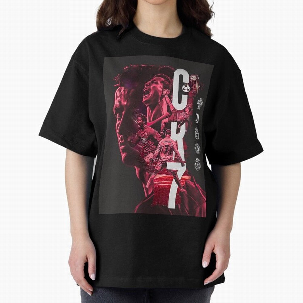 CR7 Oversized T-Shirt Step into FIFA World Cup 2026 for Fans of Messi, CR7 and Mbappe and Argentina, Bringing Tournament Hype, Historic Matchups, Family Viewing Parties and Global Sports Pride; Perfect for People Who Love Argentina, Brazil, France,