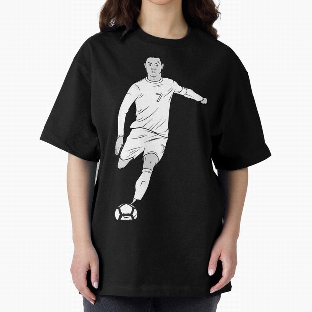 Cristiano Ronaldo Oversized T-Shirt Show Fan Pride Across FIFA World Cup 2026 Group Stage Centered on Mbappe and Neymar, Netherlands Energy, Championship Spirit, Famous Goals, Roaring Crowds and International Football Unity; Ideal for Fans Who