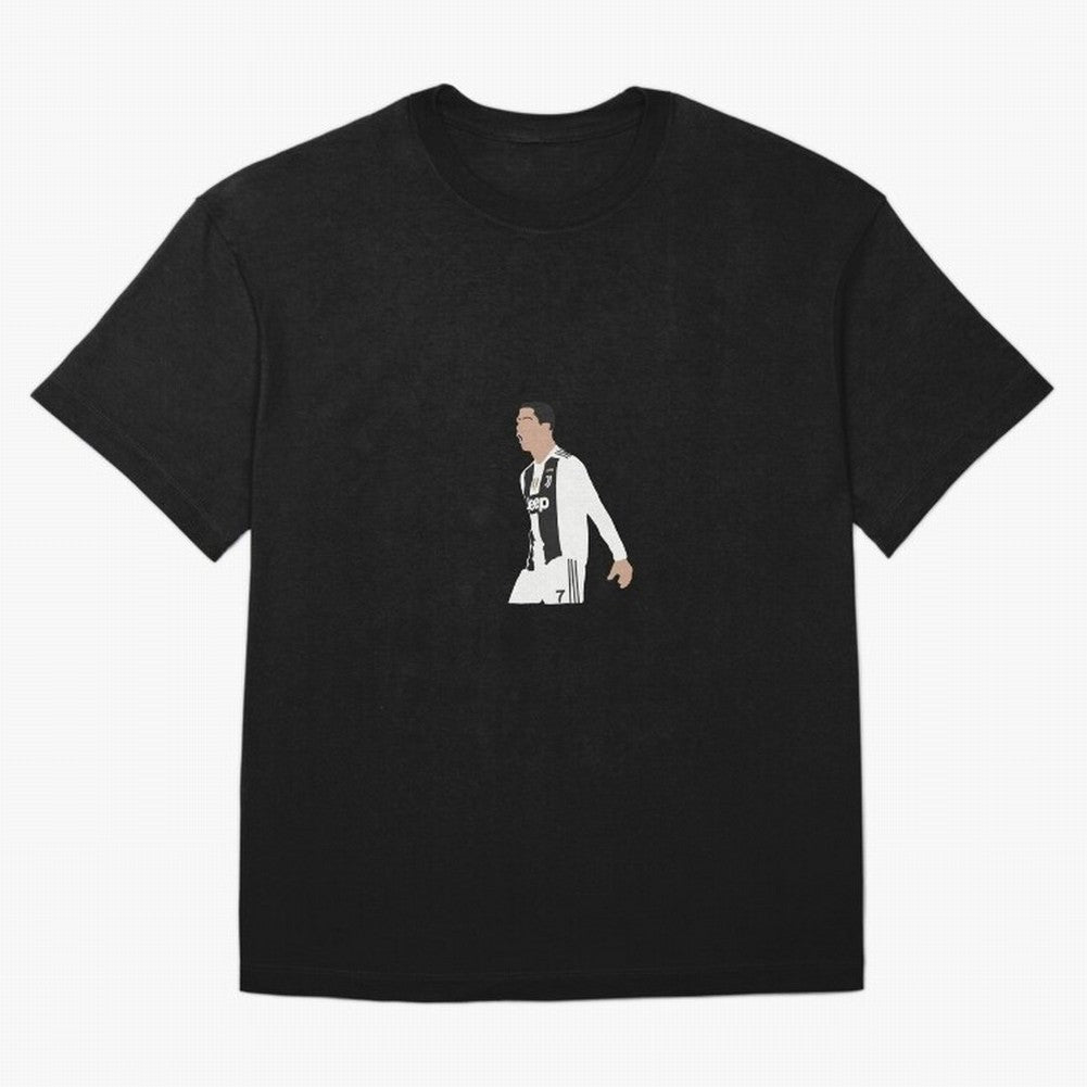 Juventus Cristiano Ronaldo Cartoon Oversized T-Shirt Follow Match Day Hype around FIFA World Cup 2026 USA Canada Mexico, Haaland, France and Portugal, Championship Spirit, Famous Goals, Roaring Crowds and International Football Unity; Made for