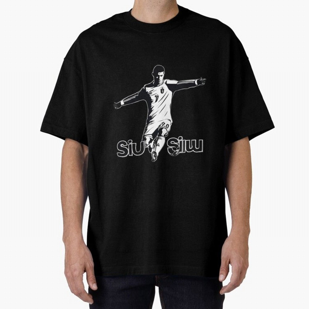 CR7 SIUU Oversized T-Shirt Celebrate the Stars of Global Football Passion for FIFA World Cup 2026 USA Canada Mexico, Inspired by Haaland, Spain, Vintage Soccer Flavor, Modern Football Stars, National Flags and Final Night Emotion; Perfect for