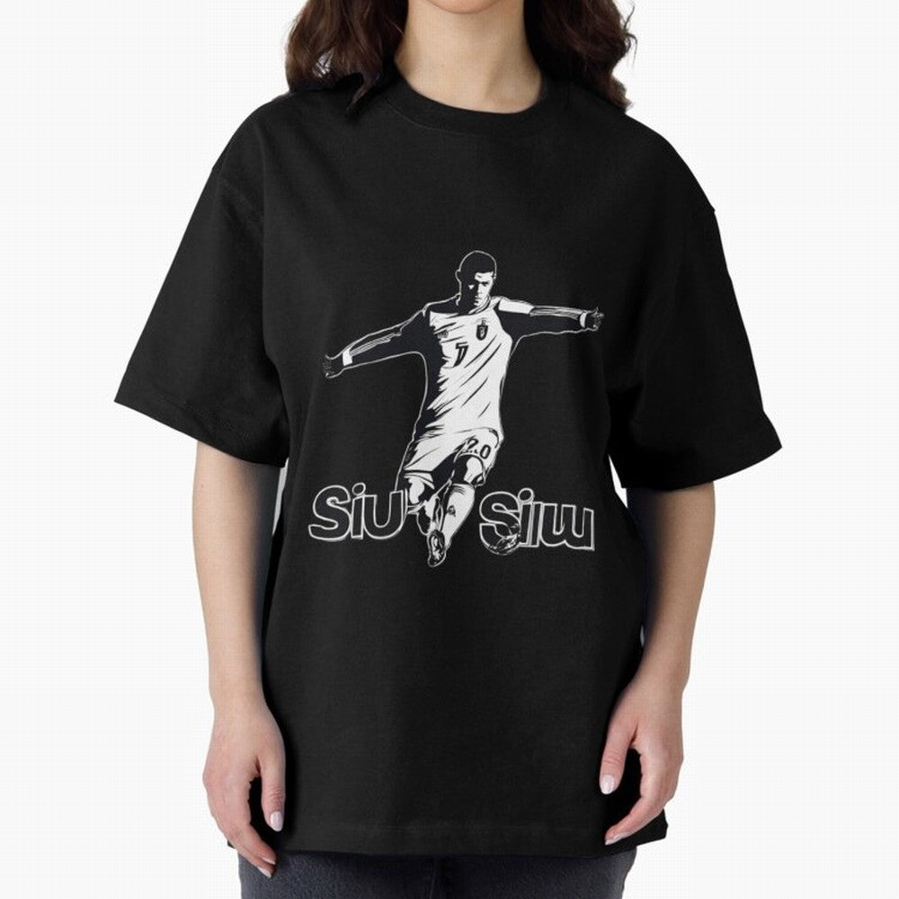 CR7 SIUU Oversized T-Shirt Celebrate the Stars of Global Football Passion for FIFA World Cup 2026 USA Canada Mexico, Inspired by Haaland, Spain, Vintage Soccer Flavor, Modern Football Stars, National Flags and Final Night Emotion; Perfect for