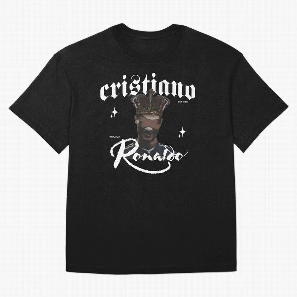 CR7 King edition Oversized T-Shirt Celebrate Classic Football Spirit in FIFA World Cup 2026 Group Stage for Fans of Messi, CR7 and Mbappe and Spain, Bringing Fan Favorite Moments, National Team Passion, Big Match Drama and Soccer History; Ideal for