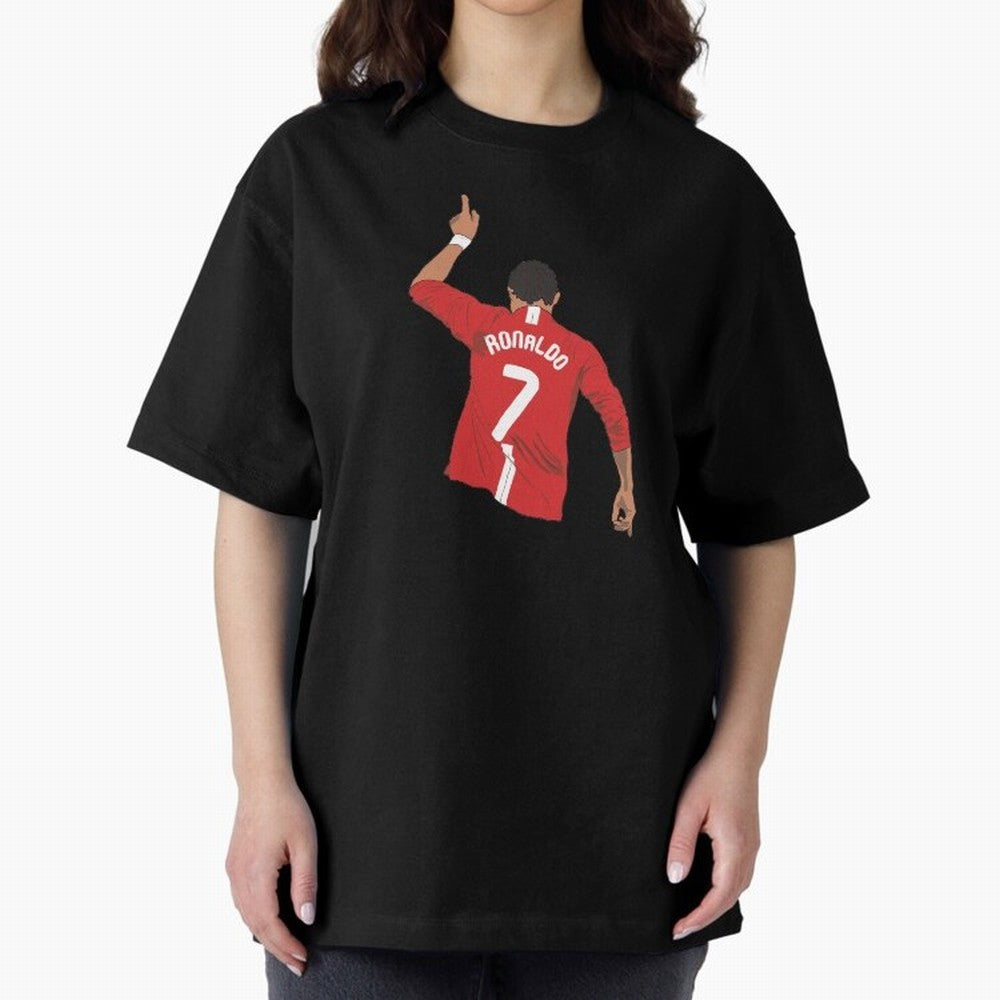 Cristiano Ronaldo MUFC Oversized T-Shirt Capture Stadium Memories from FIFA World Cup 2026 USA Canada Mexico for Fans of Messi and England and Germany, Bringing Game Day Rituals, Football Legends, Country Pride and the Road to the Final; Made for