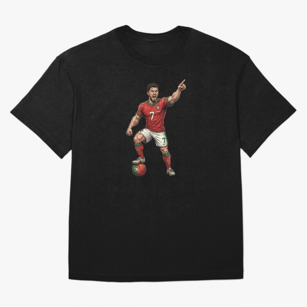 The ultimate soccer player | anime style Oversized T-Shirt Keep the Legacy of FIFA World Cup 2026 Group Stage Spirit, Driven by Netherlands, CR7 and Messi, Championship Spirit, Famous Goals, Roaring Crowds and International Football Unity; Perfect