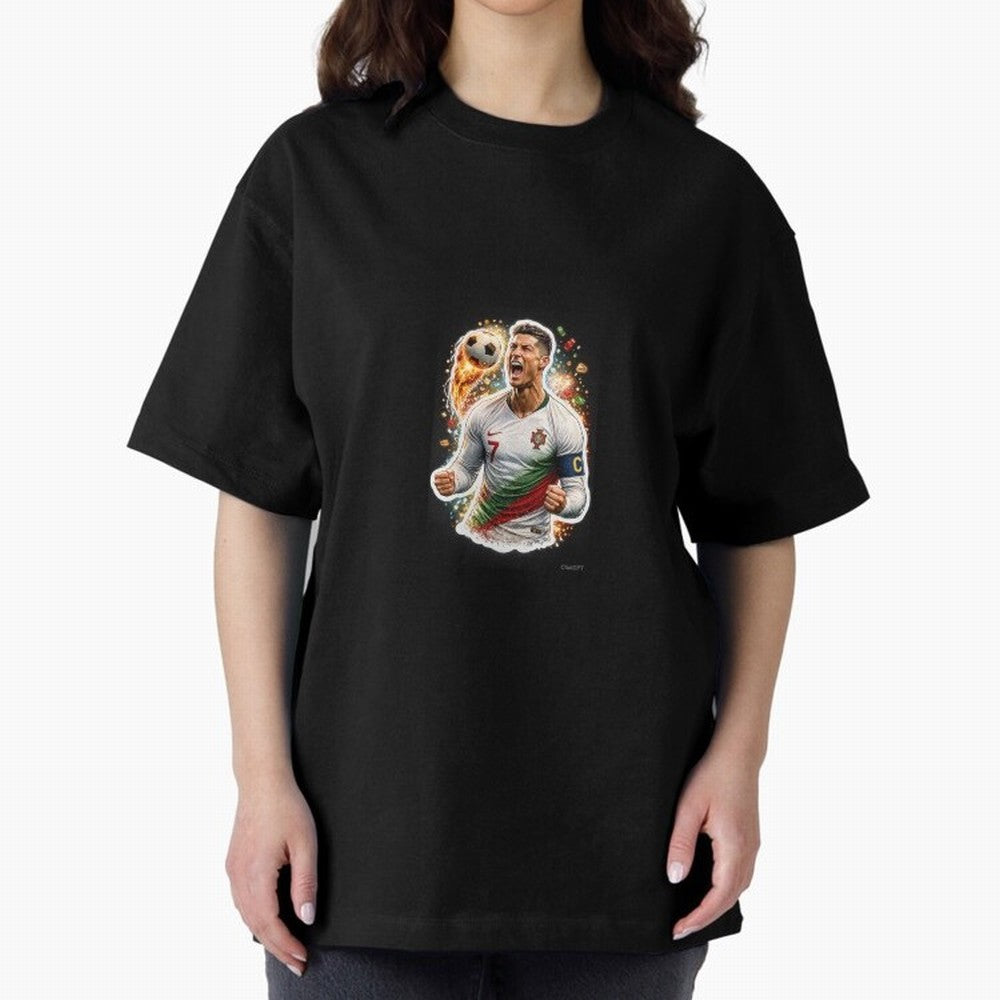 Ronaldo Winning Moment Oversized T-Shirt Celebrate Unforgettable Nights in the FIFA World Cup 2026 Journey through Mbappe Highlights, Germany Pride, Football Passion, Legendary Performances, Festival Vibes and Supporter Community; Perfect for