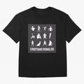 Cristiano Ronaldo Minimalism Silhouette Oversized T-Shirt Treasure Global Football Passion for FIFA World Cup 2026 Group Stage, Celebrating Mbappe and Neymar, England, France and Netherlands, Championship Spirit, Famous Goals, Roaring Crowds and