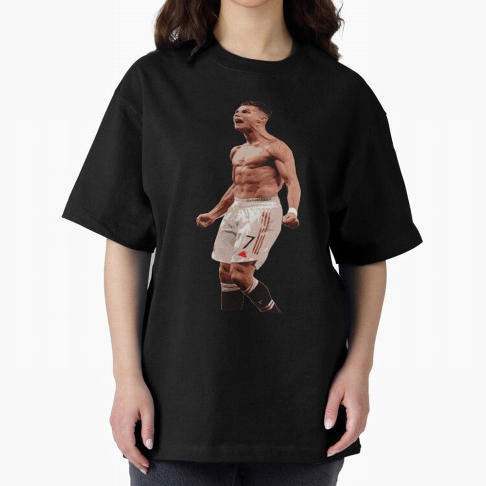 cristiano ronaldo manchester united Oversized T-Shirt Share Global Football Passion for FIFA World Cup 2026, Celebrating Neymar, England, France and Netherlands, Championship Spirit, Famous Goals, Roaring Crowds and International Football Unity;