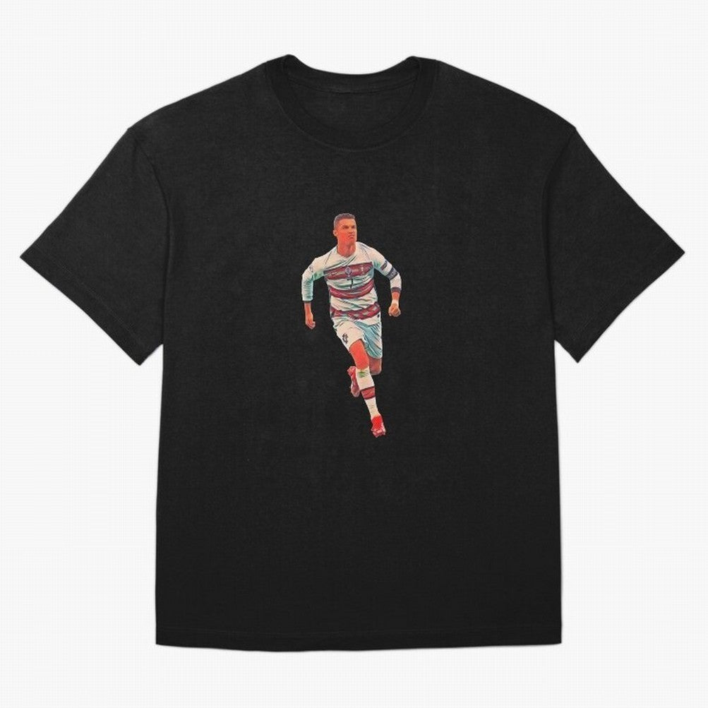 a gread celebration from the goat Oversized T-Shirt Honor Football Greatness during the FIFA World Cup 2026 Journey through Cristiano Ronaldo, Haaland and CR7 Highlights, Portugal, Spain and Germany Pride, Sports Nostalgia, International