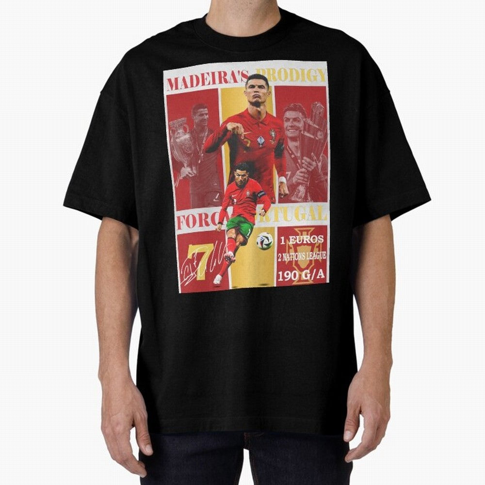 Cristiano Ronaldo Portugal Poster - Madeira's Prodigy CR7 Fan Art Print Oversized T-Shirt Make Memories around Match Day Hype around FIFA World Cup 2026 USA Canada Mexico, Neymar, Haaland and Cristiano Ronaldo, Spain and Netherlands, Football
