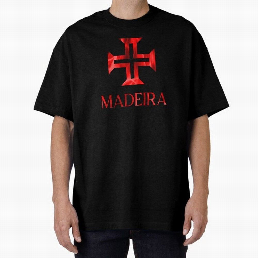 Madeira flames Oversized T-Shirt Feel the Heartbeat of FIFA World Cup 2026 USA Canada Mexico Highlighting CR7, England, France and Netherlands Energy, Championship Spirit, Famous Goals, Roaring Crowds and International Football Unity; Perfect for